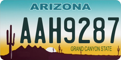 AZ license plate AAH9287