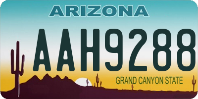 AZ license plate AAH9288