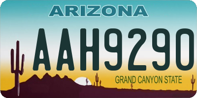 AZ license plate AAH9290