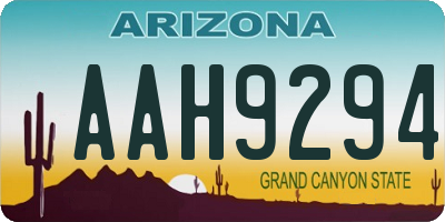 AZ license plate AAH9294