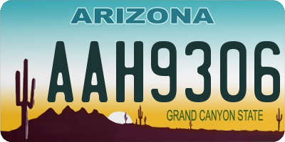 AZ license plate AAH9306