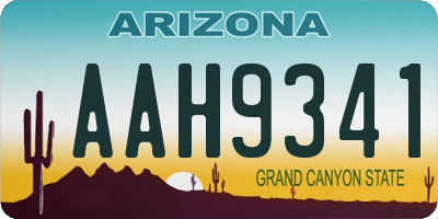 AZ license plate AAH9341