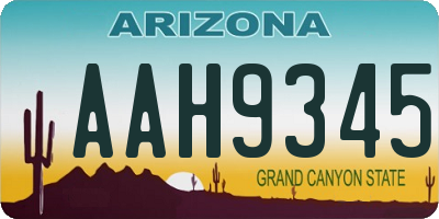 AZ license plate AAH9345