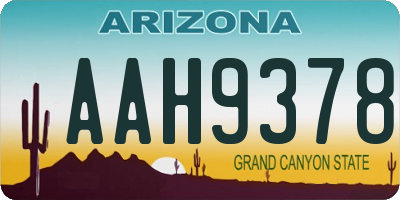 AZ license plate AAH9378