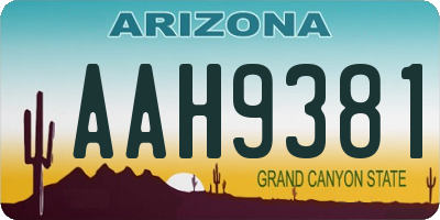 AZ license plate AAH9381