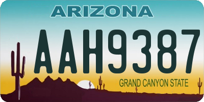 AZ license plate AAH9387