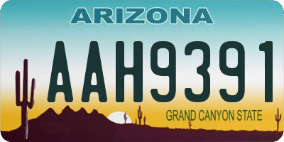 AZ license plate AAH9391