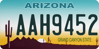 AZ license plate AAH9452