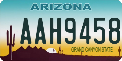 AZ license plate AAH9458