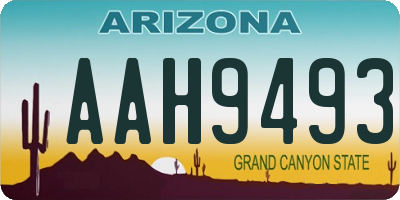AZ license plate AAH9493
