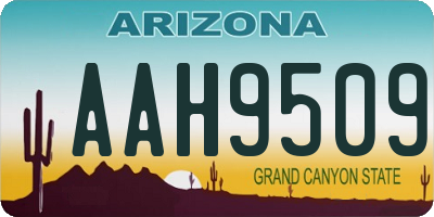 AZ license plate AAH9509
