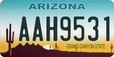 AZ license plate AAH9531