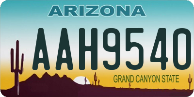 AZ license plate AAH9540