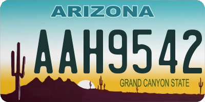 AZ license plate AAH9542