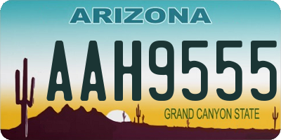 AZ license plate AAH9555