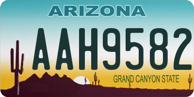 AZ license plate AAH9582