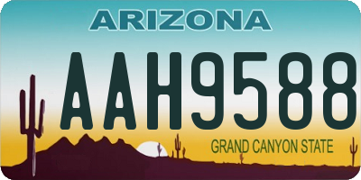 AZ license plate AAH9588
