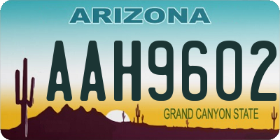 AZ license plate AAH9602