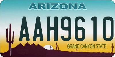 AZ license plate AAH9610