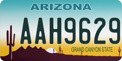 AZ license plate AAH9629