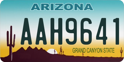 AZ license plate AAH9641