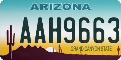 AZ license plate AAH9663