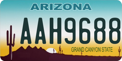 AZ license plate AAH9688
