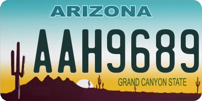 AZ license plate AAH9689