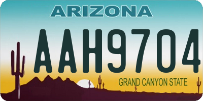 AZ license plate AAH9704