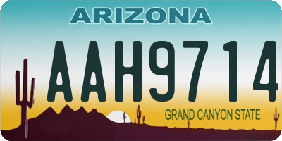 AZ license plate AAH9714