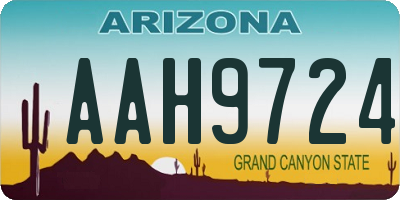 AZ license plate AAH9724