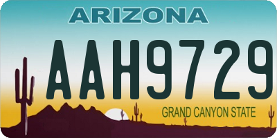 AZ license plate AAH9729