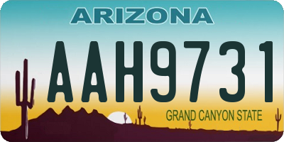 AZ license plate AAH9731