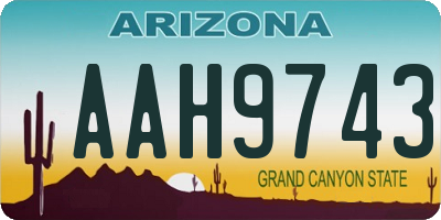 AZ license plate AAH9743