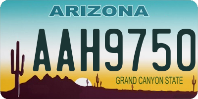 AZ license plate AAH9750