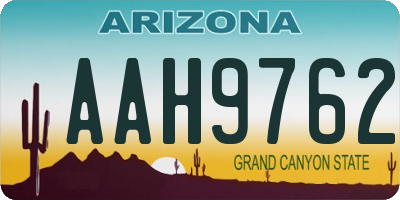 AZ license plate AAH9762