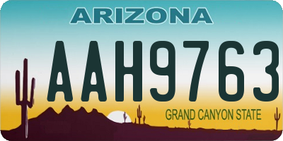 AZ license plate AAH9763