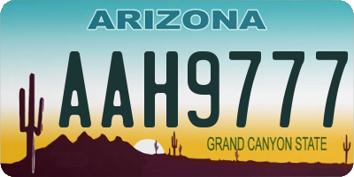 AZ license plate AAH9777