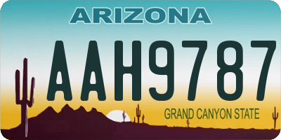 AZ license plate AAH9787