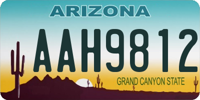 AZ license plate AAH9812
