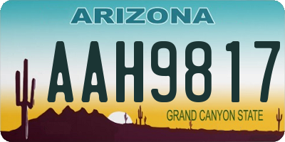 AZ license plate AAH9817