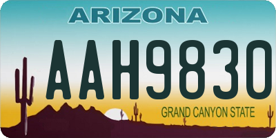 AZ license plate AAH9830