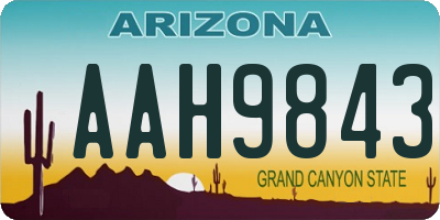 AZ license plate AAH9843