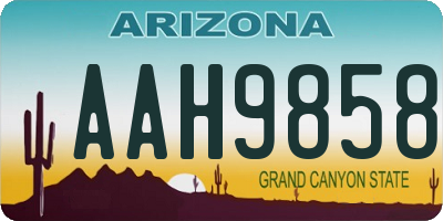 AZ license plate AAH9858