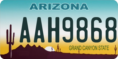 AZ license plate AAH9868