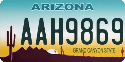 AZ license plate AAH9869