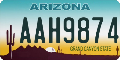 AZ license plate AAH9874