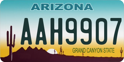 AZ license plate AAH9907