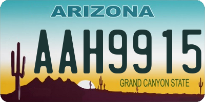AZ license plate AAH9915