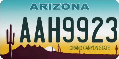 AZ license plate AAH9923
